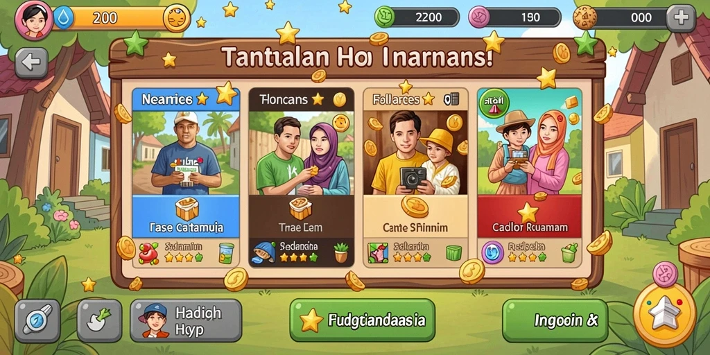 Hadiah menarik untuk setiap pencapaian dalam permainan.